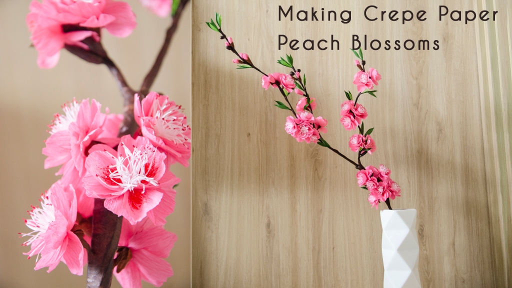 TA Diy Ideas - How to make paper peach blossoms - crepe paper /m/01wh_8